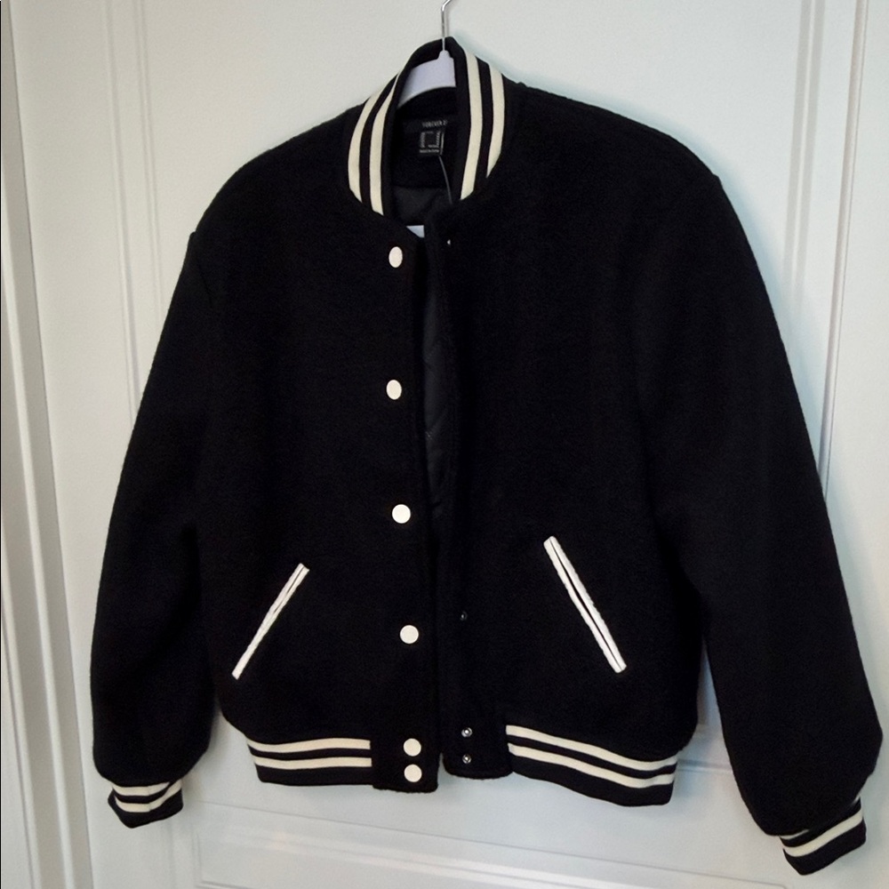 Forever 21 Black & White Varsity Jacket